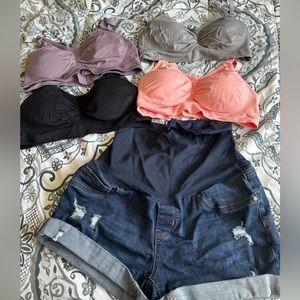 Maternity shorts and bras size Large
